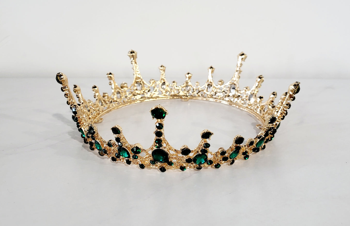 Large Emerald Rhinestone Crown
