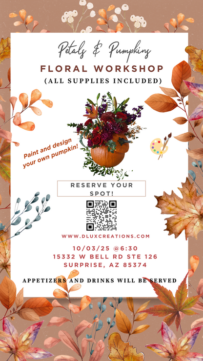 Pumpkins and Petals hands on floral workshop 10/03/25