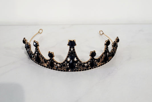 Black Large Rhinestone Crown