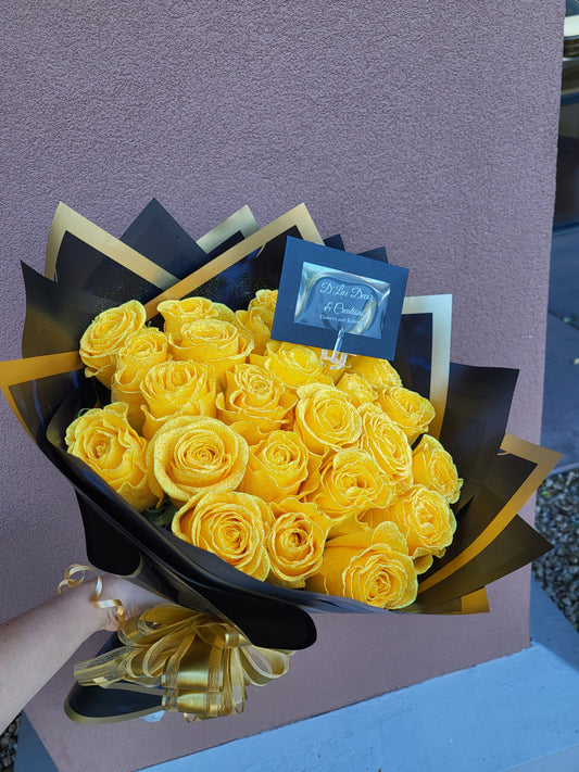 Yellow glitter bouquet ✨️